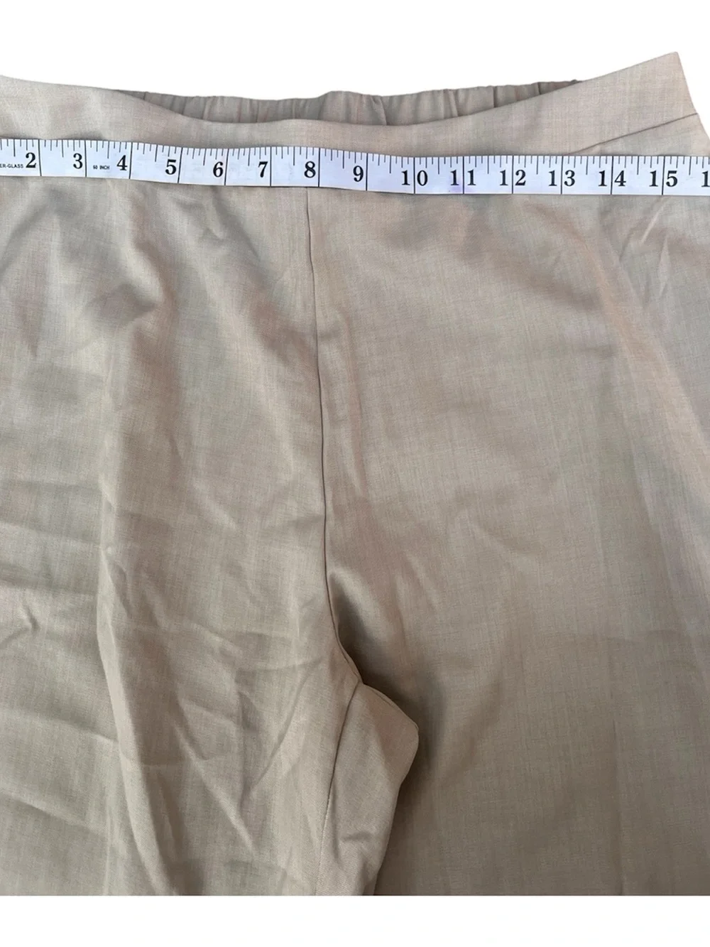 SHEIN Wide Leg Palazzo Pants Tan Zip Up Size PL